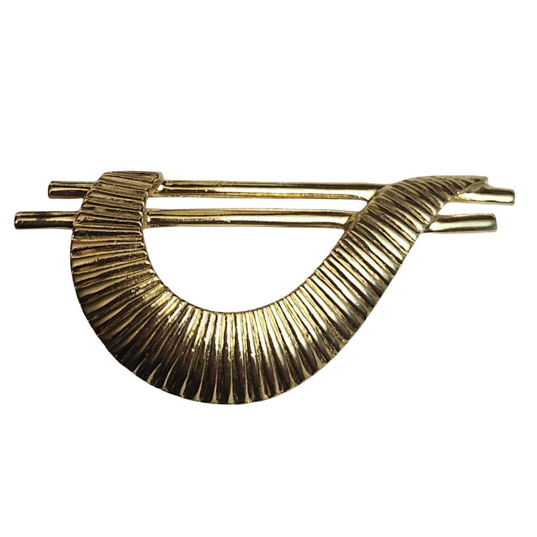 Vtg M Jent Mj Entertainment Modernist Swag Gold Tone Pin Brooch